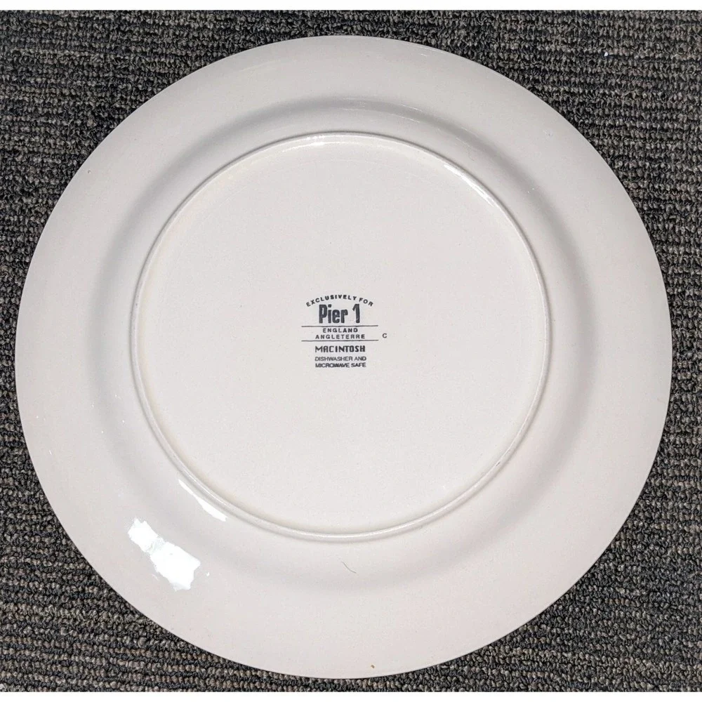 Pier 1 Macintosh Apple Fruits Dinner Plates Pair of 2 Multicolor 10
